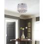 MO&OK Modern Mini Chandelier Net Yarn Drum White Crystal Ceiling Light 3 Light for Bedroom