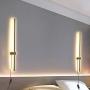 Ditoon Modern Plug in Wall Light LED Matte Black Wall Sconce with Plug in Cord On/Off Switch 39 3/8 inches Warm White Wall Mounted Lamp for Living Room Bedroom (1-Pack)