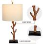 Maxax Table Lamps Sets of 2 Beside Nightstand Lamps with White Fabric Shade for Living Room and Bedroom,Rusty Finish