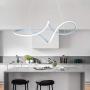 SUNMOO Modern Led Chandelie Pendant Lighting Irregular Not Dimmable Contemporary Led Pendant Light for Living Room, Dinning Room, Bedroom, Kitchen, Restaurant 6000K Cool Light (Silver)