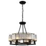 Modern Simple Round Crystal Chandelier Pendant Black Diameter 65CM Suspension Installation Ceiling Chandelier Kitchen Dining Living Room Ceiling Lamp Lighting Fixture Home Decoration