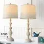 OYEARS USB Table Lamp Set 2 for Living Room Resin 27 3/4'' H Retro Table Lamp for Bedroom Vintage Table Lamp Bedside Traditional Rustic Table lamp