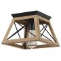 Luupyia Farmhouse Ceiling Light Fixture Flush Mount, One-Light Square Farmhouse Chandelier Lighting, Rustic Island Light Fixtures for Dining Room, Entryway and Living Room