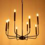 Wellmet Matte Black Farmhouse Chandeliers, 8-Light Classic Candle Ceiling Hanging Light Fixture Rustic Pendant Lighting for Kitchen Island, Dining Room, Living Room, 26''D Wellmet Matte Black Farmhouse Chandeliers, 8-Light Classic Candle Ceiling Hanging Light Fixture Rustic Pendant Lighting for Kitchen Island, Dining Room, Living Room, 26''D