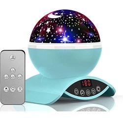 YSD Night Lighting Lamp, Modern Star Rotating Sky Projection, Romantic Star Projector Lamp for Kids, USB Rechargeable & Remote Control, Best Gifts for Kids,Bedroom(Blue)