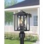 Outdoor Post Light Fixture Exterior Pole Street Lantern with 3 inch Pier Mount Base, 2 Pack KAUEN Outdoor Post Lamp with Clear Glass Shade for Garden Patio Pathway,Black