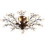 SEOL-LIGHT Vintage Large Crystal Branches Chandeliers Black Ceiling Light Flush Mounted Fixture with 5 Light 200W 31.5''Dia