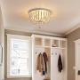 Q&S Hallway Bedroom Light Fixture Ceiling Flush Mount,White Wood Beaded Vintage Boho Chandelier,Small Farmhouse Ceiling Light Fixture for Stairway Gazebo Locker Dining Room,3 Lights