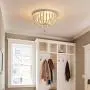Q&S Hallway Bedroom Light Fixture Ceiling Flush Mount,White Wood Beaded Vintage Boho Chandelier,Small Farmhouse Ceiling Light Fixture for Stairway Gazebo Locker Dining Room,3 Lights