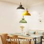 STGLIGHTING Wooden Socket Pendant Light with 15ft Plug-in UL On/Off Dimmer Switch Cord Macaron Green Lampshade Light Fixtures Nordic Minimalist Loft Style Lamps for Dining Room Bulbs Not Included