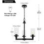 VINLUZ 3 Light Farmhouse Kitchen Island Light in Matte Black Finish Dining Room Chandelier Industrial Pendant Hanging Lighting with Clear Cylinder Glass Shade for Kitchen Living Room Stairway Bar