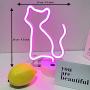 DANIDEER Led Neon Sign Art Decorative Lights Table Decoration Neon Lamp with Base for Kids boy and Girl Bedroom Unique Gift for Any Occasion (Cat with Base)