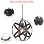 SUNLI HOUSE Vintage Industrial Metal Spherical Pendant Light Displays Changeable Hanging Light Fixture,Black Hanging Cage Globe Ceiling Chandelier Fixture for Kitchen Island Living Room Dining Room