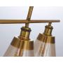 Rustic Farmhouse Glass Kitchen Island Lighting, Amber Crackle Glass Linear Chandelier, 3 Lights Adjustable Rods Industrial Pendant Light Fixture for Kitchen Island Dining Room, Antique Gold
