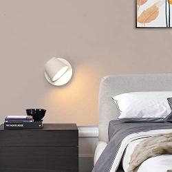 Modern Wall Sconce 6W Warm White 2800K, Bedside Led Light Fixture Bedroom Lighting, Nordic Decor Lamp 350 Degrees Rotatable Flexible for Reading in Living Room Hotel