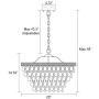 Wellmet Crystal Chandeliers, 6 Lights 5 Tiers Crystal Light, Adjustable Ceiling Light, Modern Chandelier Lighting Fixture for Bedroom, Hallway, Bar, Kitchen, Bathroom, Dining Room, W20-inch