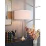Kenroy Home Kenroy 21404BS Transitional Two Light Table Lamp from Stowe collection in Pwt, Nckl, B/S, Slvr. finish, 17.00 inches, Brushed Steel