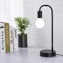 Keymit LED Edison Industrial Lamp, 3 Way Dimmable Minimalist Table Lamp for Bedroom Living Room, Nightstand, Globe Daylight, Amazing Glow G80 8W 6000K Milky LED Bulb Included