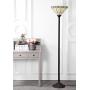 JONATHAN Y JYL8005A Moore Style 68.57'' Torchiere LED Floor Lamp, Tiffany, Traditional for Bedroom, Living Room, Bronze