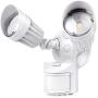 Hyperikon LED Security Light with Motion Sensor, Outdoor Flood Light with 2 Head Dusk to Dawn, 20 Watts, UL Listed, White