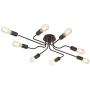 8-Lights Sputnik Chandelier Black Semi Flush Mount Ceiling Light Industrial Vintage Metal Art Pendant Lighting for Living Room Dining Room Kitchen Hallway Cafe Bar by VINLUZ