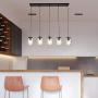 LUVISI 5 Lights Mason Jar Pendant Light,Industrial Farmhouse Kitchen Island Chandelier Hanging Lamp for Kitchen Island Dining Room Living Room Cafe Pub