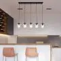 LUVISI 5 Lights Mason Jar Pendant Light,Industrial Farmhouse Kitchen Island Chandelier Hanging Lamp for Kitchen Island Dining Room Living Room Cafe Pub