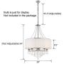 A1A9 Modern 5-Light Drum Pendant Lighting Fixture, 26 White Fabric Shade, Elegant Hanging Ceiling Lights with Crystal, Chrome Finish Chandelier for Entryway, Hallway, Dining Room and Foyer