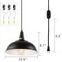HMVPL Plug in Pendant Lights with 16.4 Ft Hanging Cord and On/Off Dimmer Switch, Upgraded Industrial Metal Swag Ceiling Lamp for Dining Room, Bedroom, Barn, Kitchen Island Table, Sink, Hallway