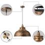 KWOKING Lighting Industrial Vintage 1-Light Pendant Lights Hanging Lights Ceiling Lamp Indoor Lighting Chandelier with Metal Shade in Antique Bronze Finish 11.81inch