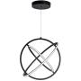 SUNMOO Modern LED Pendant Light Dimmable Creative Chendalier Adjustable Hanging Pendant Lighting Circle 3 Rings 6000K Cool Light Fixture for Dining Room Bedroom Kitchen Island Hall 80W (Black)