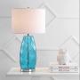 JONATHAN Y JYL4009B Juliette 26.5'' Glass/Metal LED Lamp Contemporary,Transitional,Coastal for Bedroom, Living Room, Office, College Dorm, Coffee Table, Bookcase, Moroccan Blue