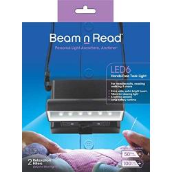 Beam n Read LED 6 Hands-Free Task Light; Extra Wide and Extra Bright Light from 6 LEDs plus 2 Blue Light Blocking Relaxation Filters