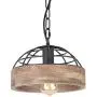 Anmytek Adjustable Wood Metal Chandelier Iron Net Frame Cover Pendant Lighting for Kitchen Island Rustic Industrial Edison Hanging Light Dining Room Vintage Ceiling Light Fixture 1-Light (P0027)