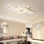Modern LED Ceiling Lights Living Room Dining Room Ceiling Lighting Fixtures 3000-6500K Hanging Lamp Dimmable Remote Acrylic Rectangle Chandeliers Hotel Kitchen Bedroom Pendant Light,White/105cm/65w