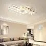 Modern LED Ceiling Lights Living Room Dining Room Ceiling Lighting Fixtures 3000-6500K Hanging Lamp Dimmable Remote Acrylic Rectangle Chandeliers Hotel Kitchen Bedroom Pendant Light,White/90cm/50w