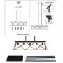 XIPUDA Farmhouse Chandelier Kitchen Island Lighting Linear Pendant Light Fixture Antique Industrial Metal Dinning RoomChandeliers
