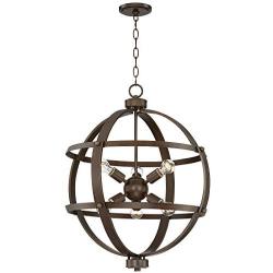 Galaxy Oil Rubbed Bronze Orb Cage Pendant Chandelier 25'' Wide Industrial 6-Light Fixture for Dining Room House Foyer Kitchen Island Entryway Bedroom Living Room - Possini Euro Design