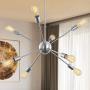 SGLfarmty Sputnik Chandeliers Mid Century Morden Ceiling Light Fixture for Flat or Sloped Ceiling Bar Dining Room 8 Lights (Satin Nickel)