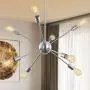 SGLfarmty Sputnik Chandeliers Mid Century Morden Ceiling Light Fixture for Flat or Sloped Ceiling Bar Dining Room 8 Lights (Satin Nickel)