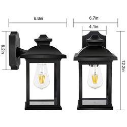 FUDESY Outdoor Light Fixtures Wall Mount,8W LED Plastic Porch Lights,Wall Light,Exterior Wall Sconce Lighting,Lamp,Waterproof Black Wall Lantern for Front Door,Garage,Bulb Included,FDS748EB