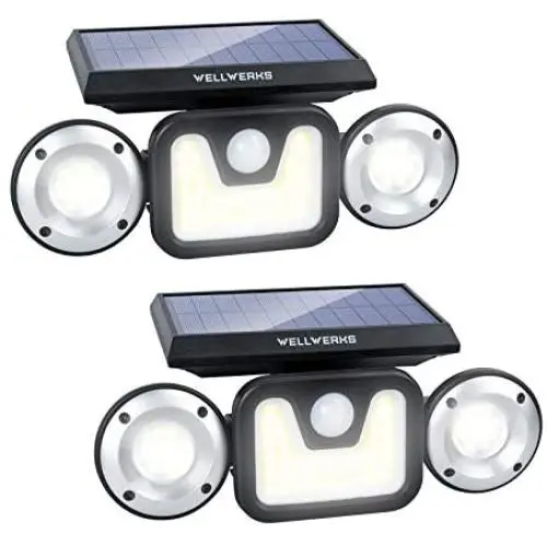 Solar Security Lights,Wellwerks 3 Head Motion Sensor Lights 83 LED Flood Lights Outdoor with 360° Rotatable IP65 Waterproof for Front Door Yard Garden Garagey, 2 Pack Solar Security Lights,Wellwerks 3 Head Motion Sensor Lights 83 LED Flood Lights Outdoor with 360° Rotatable IP65 Waterproof for Front Door Yard Garden Garagey, 2 Pack