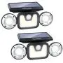 Solar Security Lights,Wellwerks 3 Head Motion Sensor Lights 83 LED Flood Lights Outdoor with 360° Rotatable IP65 Waterproof for Front Door Yard Garden Garagey, 2 Pack Solar Security Lights,Wellwerks 3 Head Motion Sensor Lights 83 LED Flood Lights Outdoor with 360° Rotatable IP65 Waterproof for Front Door Yard Garden Garagey, 2 Pack