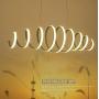 Dimmable LED Spring Chandeliers Modern Designer Dining Table Living Room Ceiling Pendant Light Fixture Chic Adjustable White Finish Acrylic-Panel Bedroom Remote Hanging Lamp Contemporary Deco Lighting