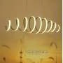 Dimmable LED Spring Chandeliers Modern Designer Dining Table Living Room Ceiling Pendant Light Fixture Chic Adjustable White Finish Acrylic-Panel Bedroom Remote Hanging Lamp Contemporary Deco Lighting