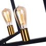OYIPRO Modern Dining Room Pendant Light, 4 Lights Industrial Kitchen Island Lighting Fixtures Hanging Ceiling Frame Brass Chandelier Farmhouse Black