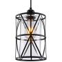 SHENGQINGTOP Black Industrial Metal Pendant Light, Cylindrical Pendant Light with Clear Glass Shape, New Transitional Hanging Lighting Fixture for Kitchen Island Counter Dining Room Bedroom Restaurant
