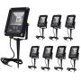 GLW 12V Landscape Lighting 10W Low Voltage Outdoor Spotlights IP65 Waterproof Garden Lights,3000K Warm White [8 Pack]