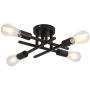 Vintage Semi Flush Mount 4 Light Ceiling Light with E26 Base Modern Black Chandelier for Farmhouse Kitchen Dining Room Bedroom Study Living Room