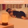 Table Bedside Lamp Touch Sensor - Dimmable USB Charging Port Warm Light LED Color Changing RGB Night Lamp for Bedrooms Office Hallways